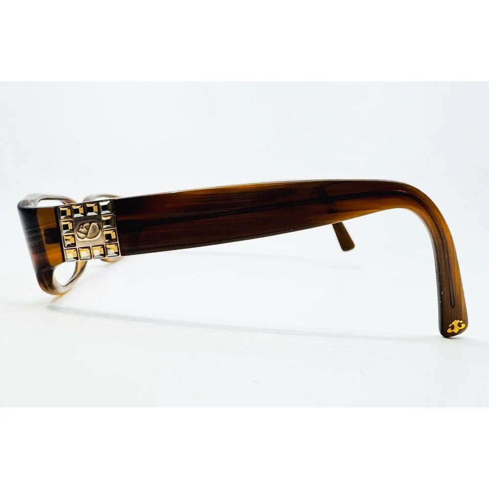 Dereon Eyeglasses Womens Brown Rectangle Frames 53-17-135